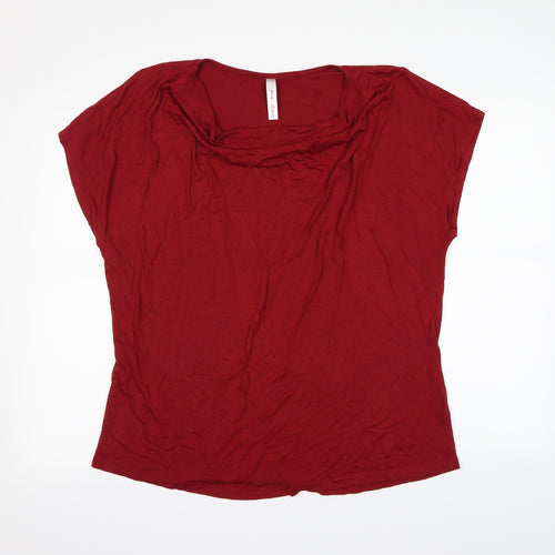 Sheego Womens Red   Basic T-Shirt Size 18