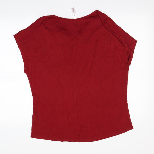 Sheego Womens Red   Basic T-Shirt Size 18