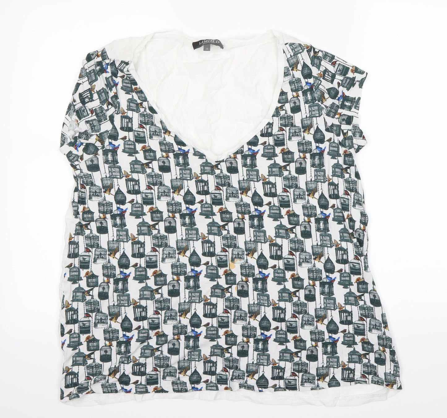 M&S  Womens Green Animal Print  Basic T-Shirt Size 16