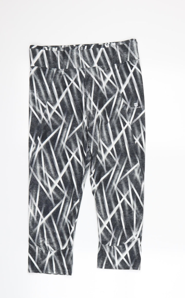 DECATHLON Womens Multicoloured Geometric Sweatpants Trousers Size 8 L20 in