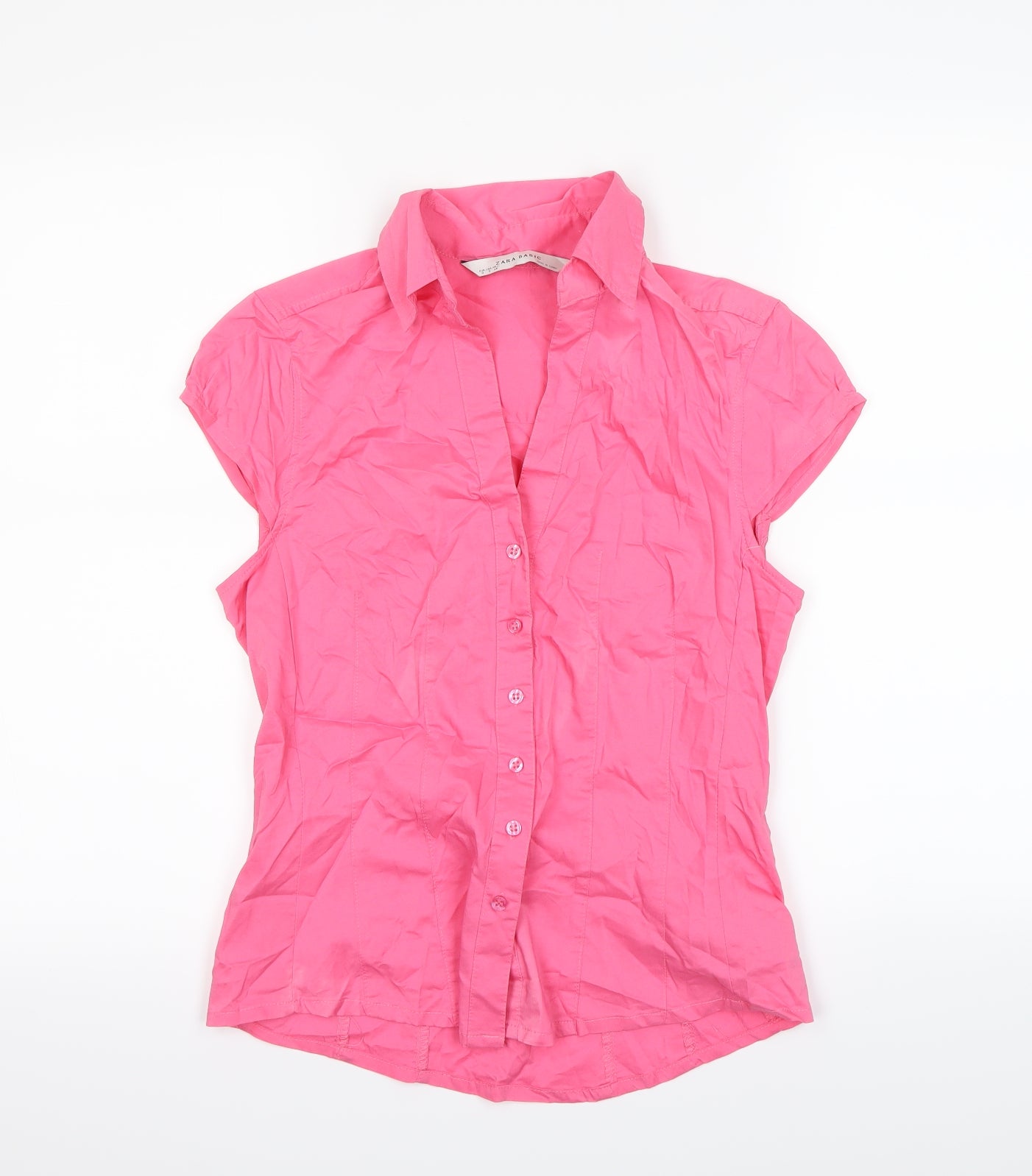 Zara Womens Pink   Basic Button-Up One Size