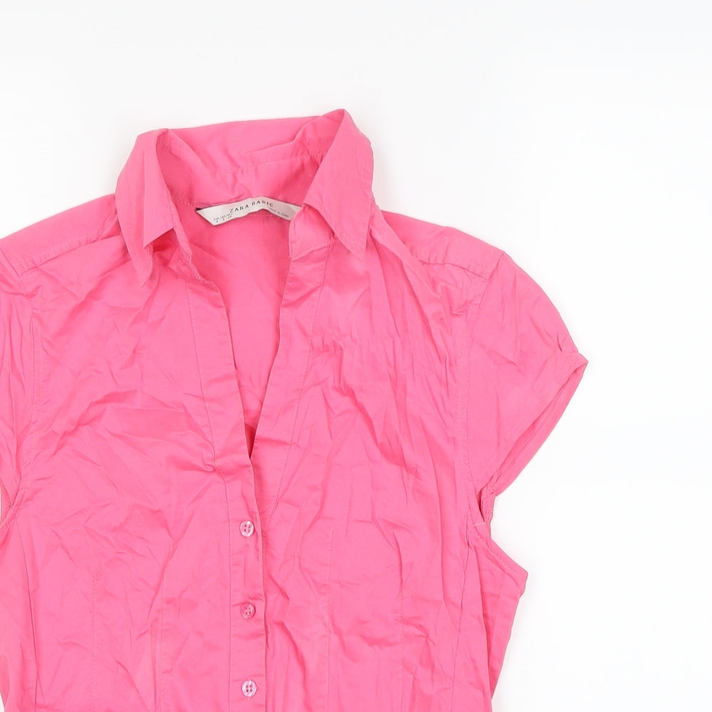 Zara Womens Pink   Basic Button-Up One Size