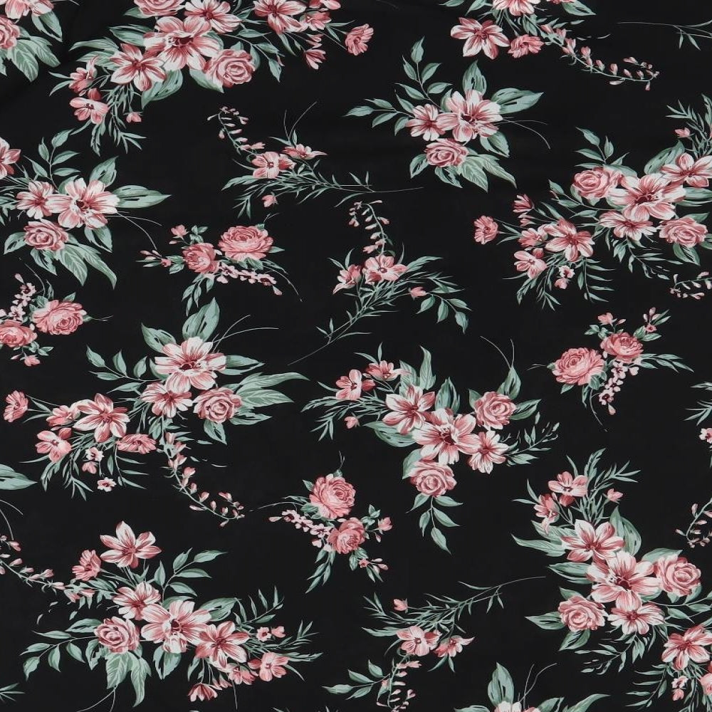 Yours Womens Black Floral  Basic Blouse Size 18