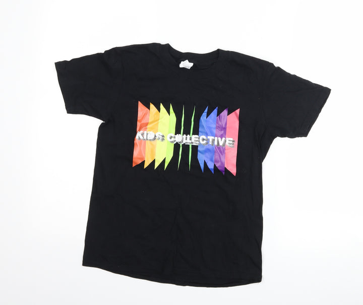 Gildan Boys Black Basic T-Shirt Size L - kids collective
