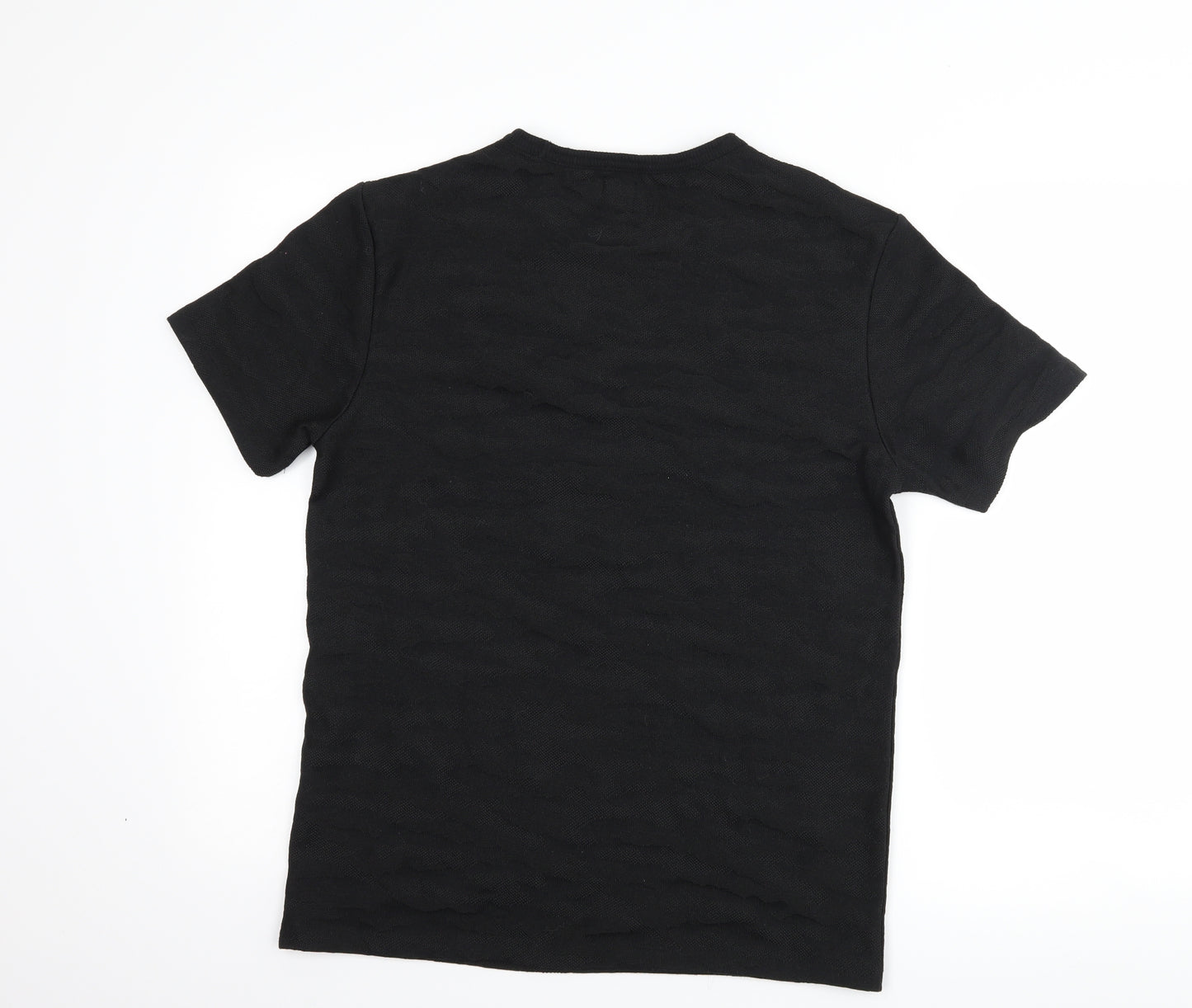 River Island Mens Black Camouflage   T-Shirt Size S