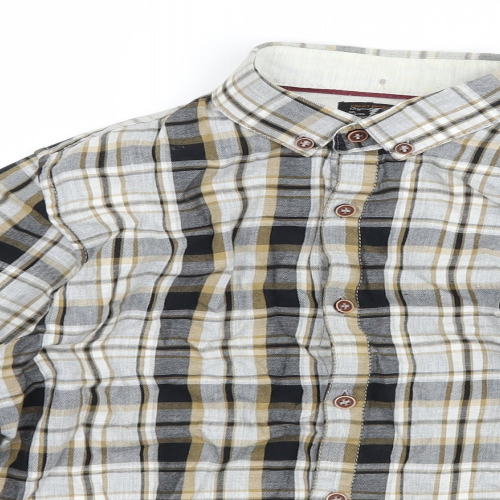 NEXT Boys Grey Check  Basic Button-Up Size 9 Years