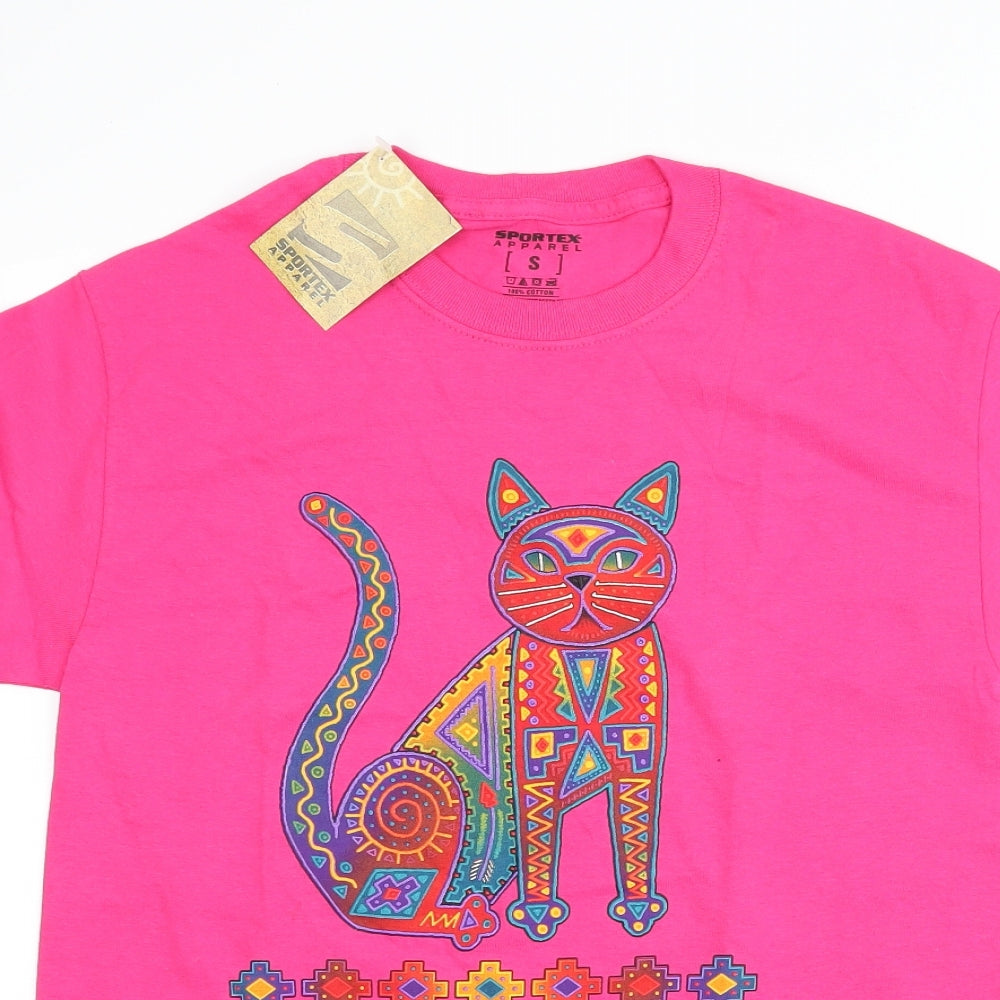 Sportex apparel Womens Pink   Basic T-Shirt Size S  - santa fe