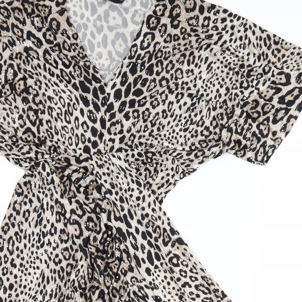 F&F Womens Brown Animal Print  Shift  Size 14