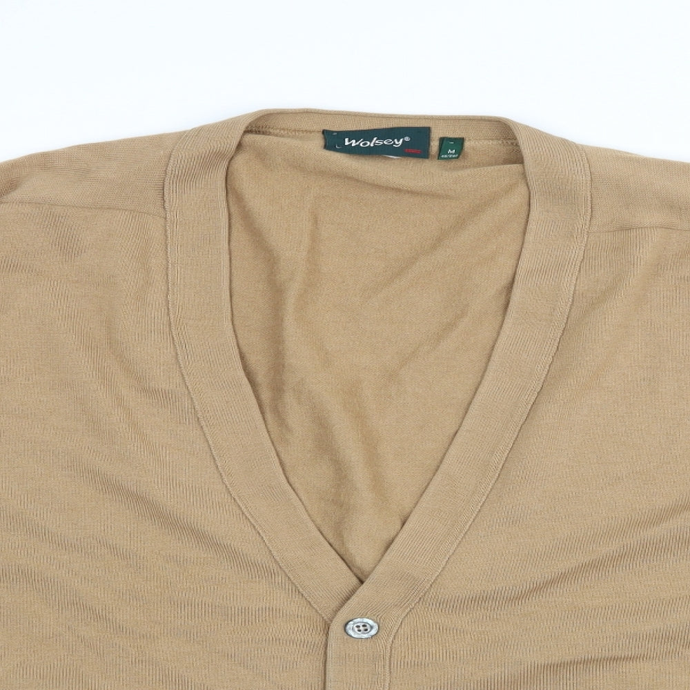 Wolsey Mens Brown   Cardigan Jumper Size M