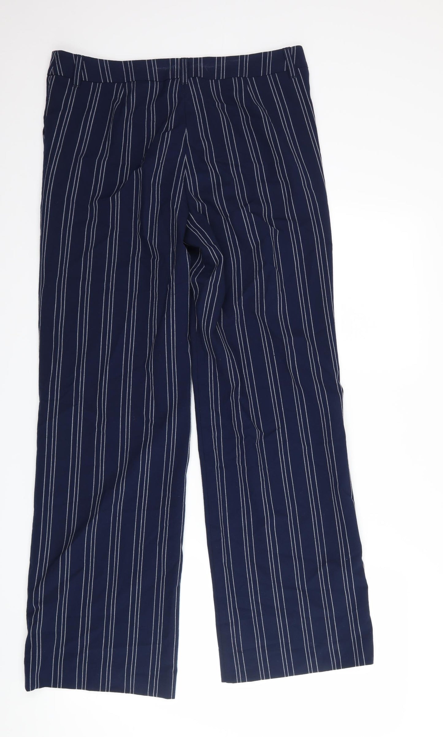 Olsen Womens Blue Striped  Trousers  Size 14 L30 in