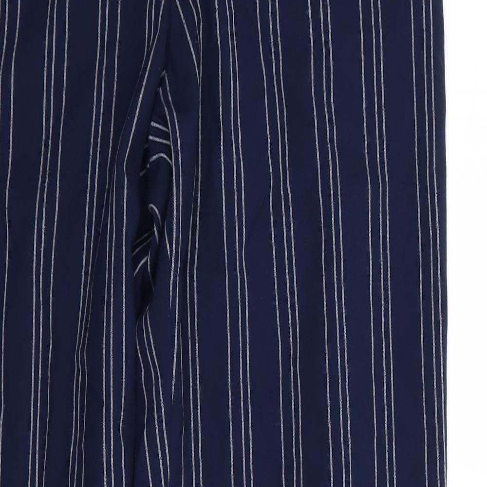Olsen Womens Blue Striped  Trousers  Size 14 L30 in