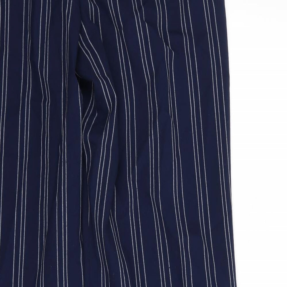 Olsen Womens Blue Striped  Trousers  Size 14 L30 in
