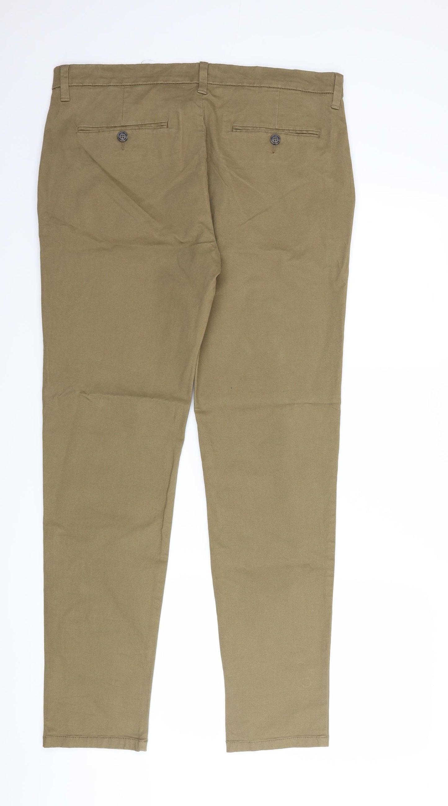 Marks and Spencer Mens Brown   Chino Trousers Size 34 L31 in