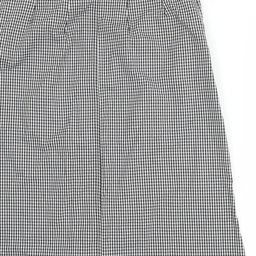 Marks and Spencer Womens Black Check  A-Line Skirt Size 10  - Belt included