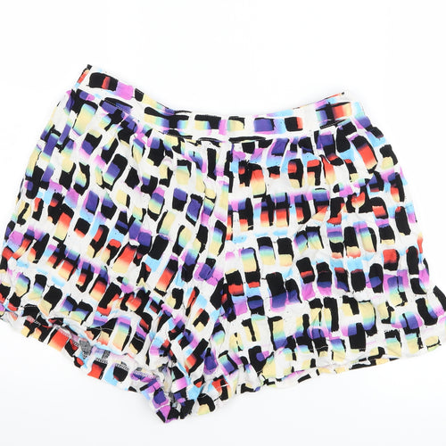 Matalan Womens White Geometric  Mom Shorts Size 12
