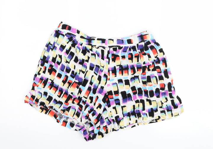 Matalan Womens White Geometric Mom Shorts Size 12