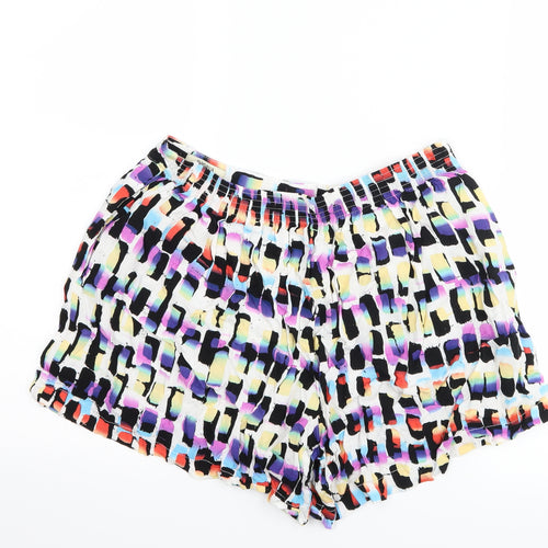 Matalan Womens White Geometric  Mom Shorts Size 12