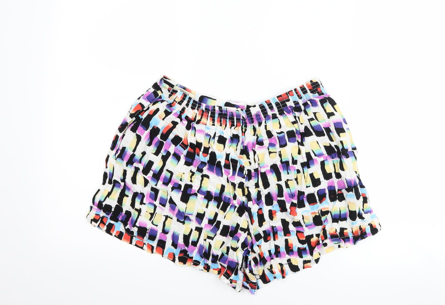 Matalan Womens White Geometric  Mom Shorts Size 12