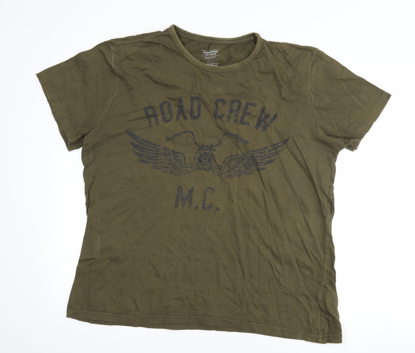 Cherokee Mens Green    T-Shirt Size L  - graphic