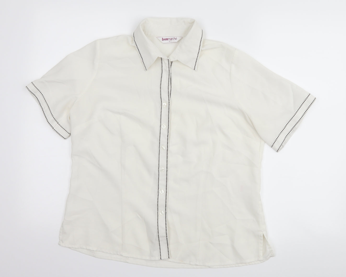 Bonmarché Womens White   Basic Button-Up Size 12