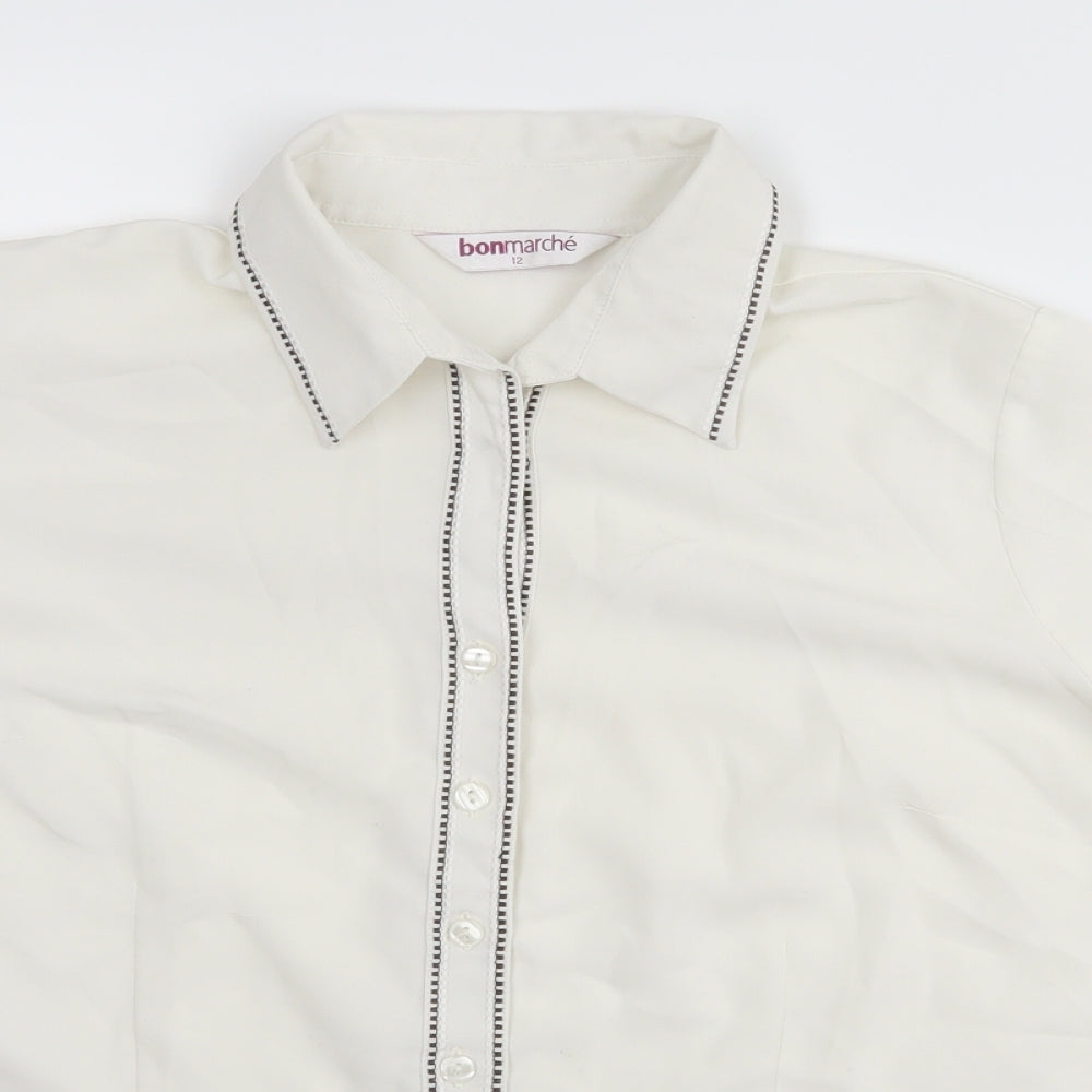 Bonmarché Womens White   Basic Button-Up Size 12