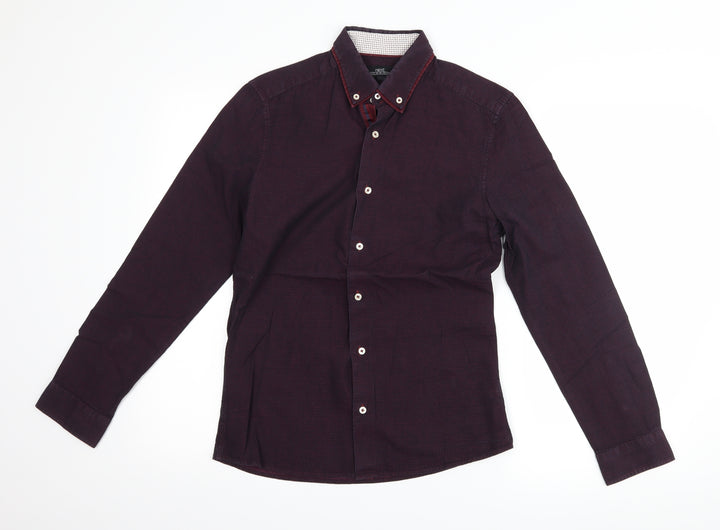 NEXT Mens Purple    Button-Up Size S