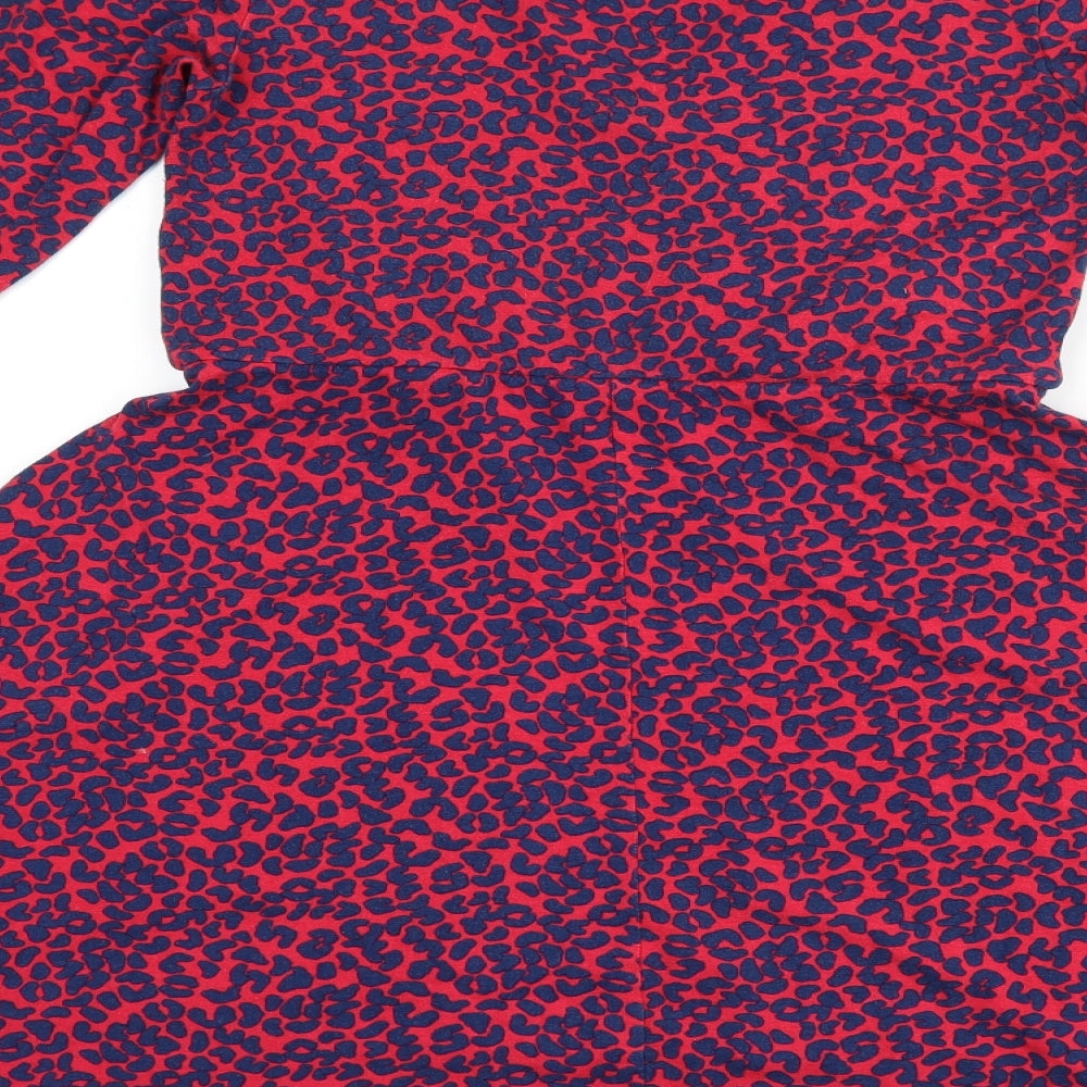 ASOS Womens Red Animal Print  Skater Dress  Size 10