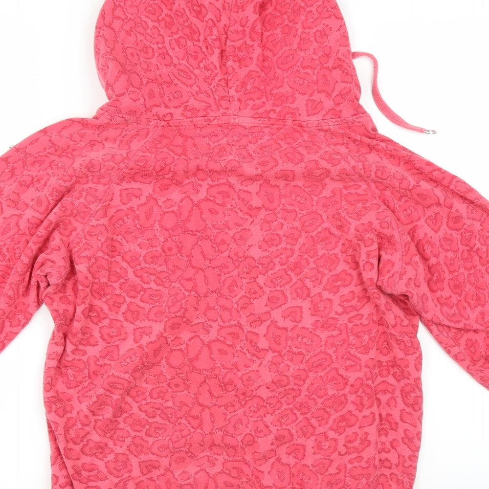 Internationale Womens Pink Animal Print  Pullover Hoodie Size 8