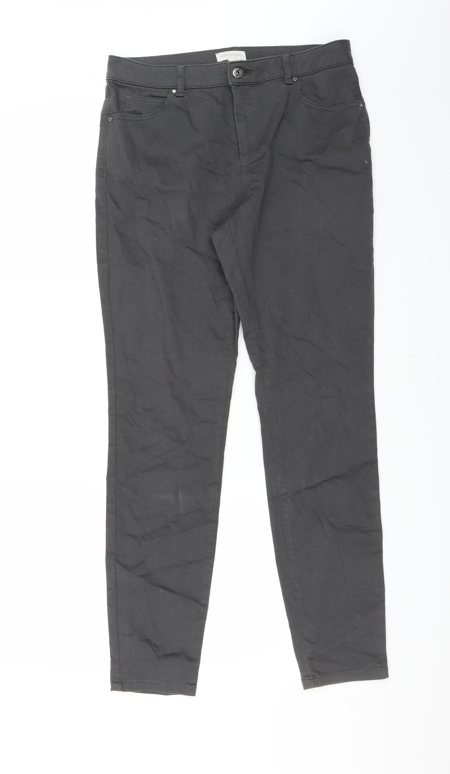 Monsoon Womens Grey   Skinny Jeans Size 14 L30 in