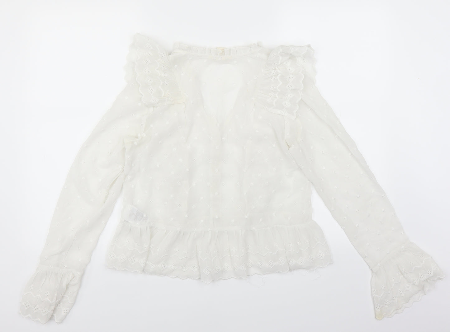 H&M Womens White   Basic Blouse Size 8