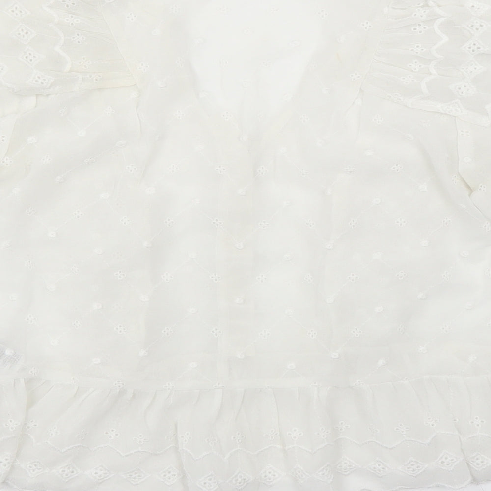 H&M Womens White   Basic Blouse Size 8