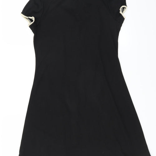 Stella Womens Black Floral  T-Shirt Dress  Size M