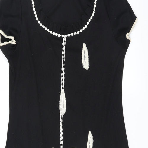 Stella Womens Black Floral  T-Shirt Dress  Size M