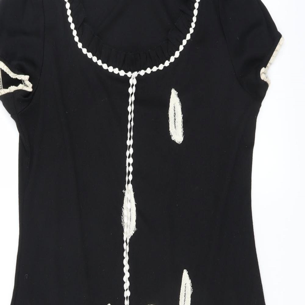 Stella Womens Black Floral  T-Shirt Dress  Size M