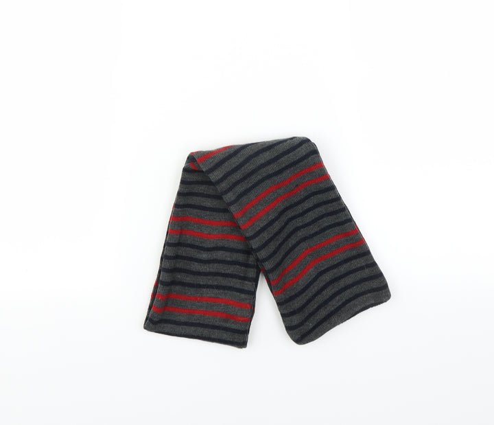 Rebel Unisex Grey Striped Scarf One Size