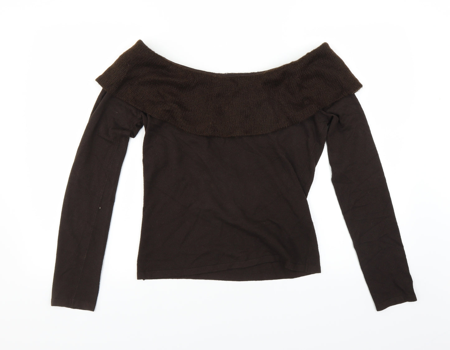 Marks and Spencer Womens Beige   Pullover Jumper Size 12  - off the shoulder