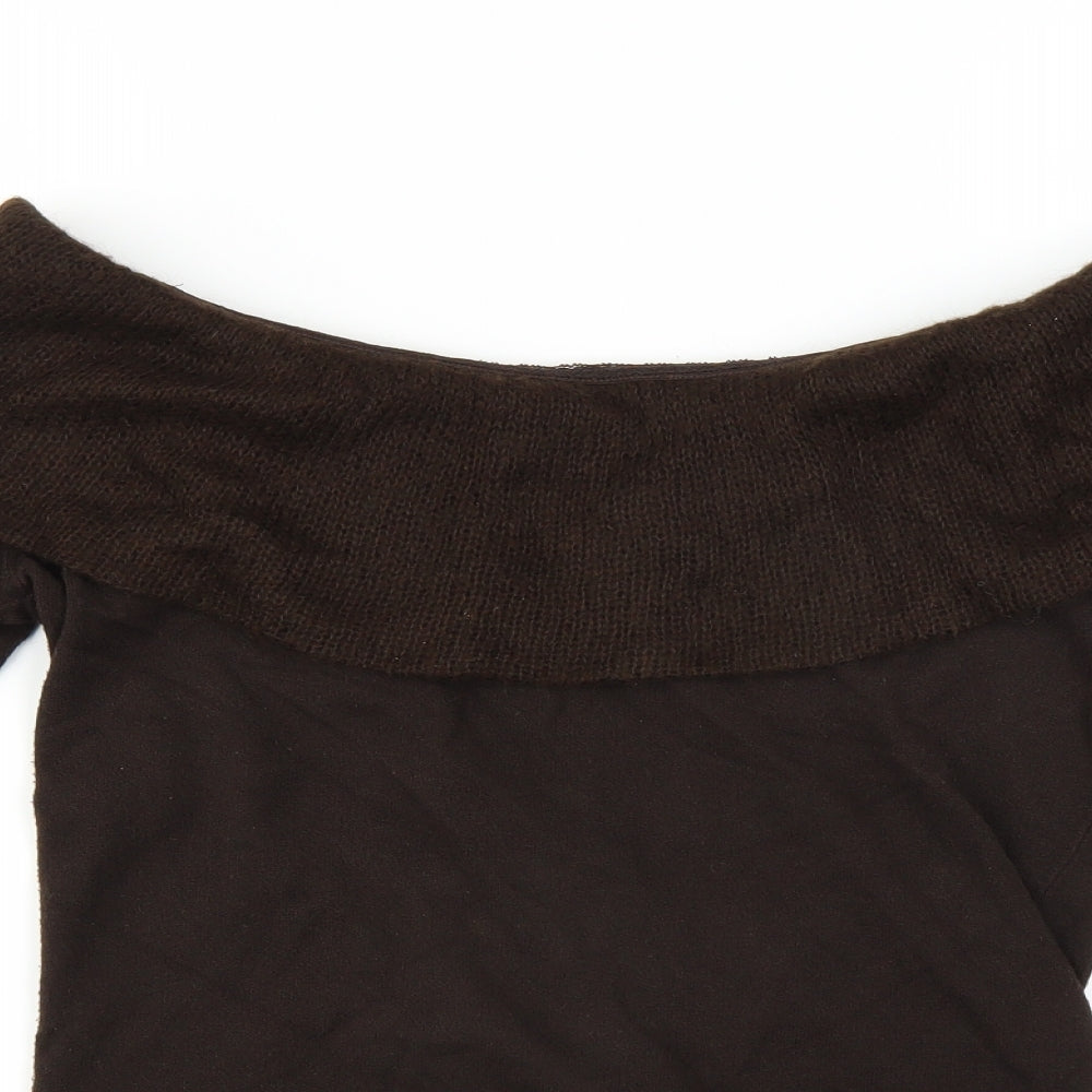 Marks and Spencer Womens Beige   Pullover Jumper Size 12  - off the shoulder