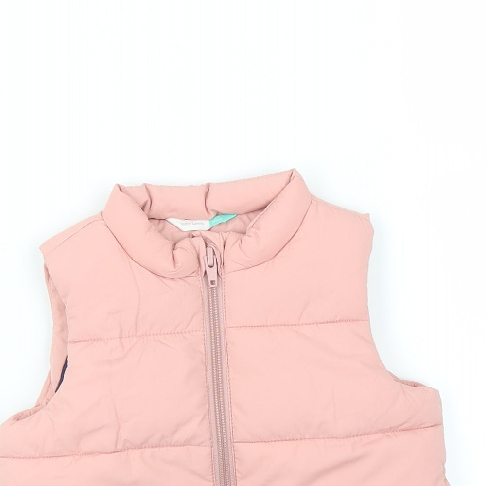 John Lewis Girls Pink   Gilet Coat Size 6-9 Months
