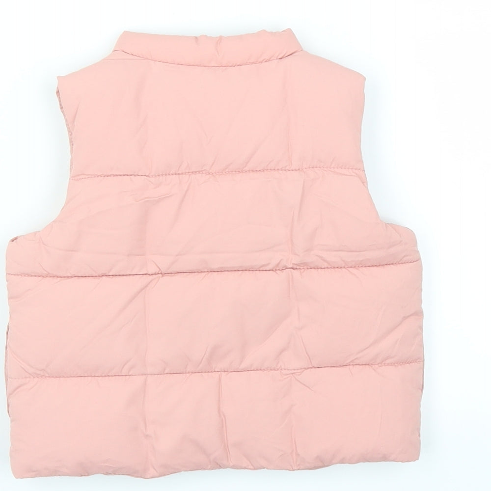 John Lewis Girls Pink   Gilet Coat Size 6-9 Months