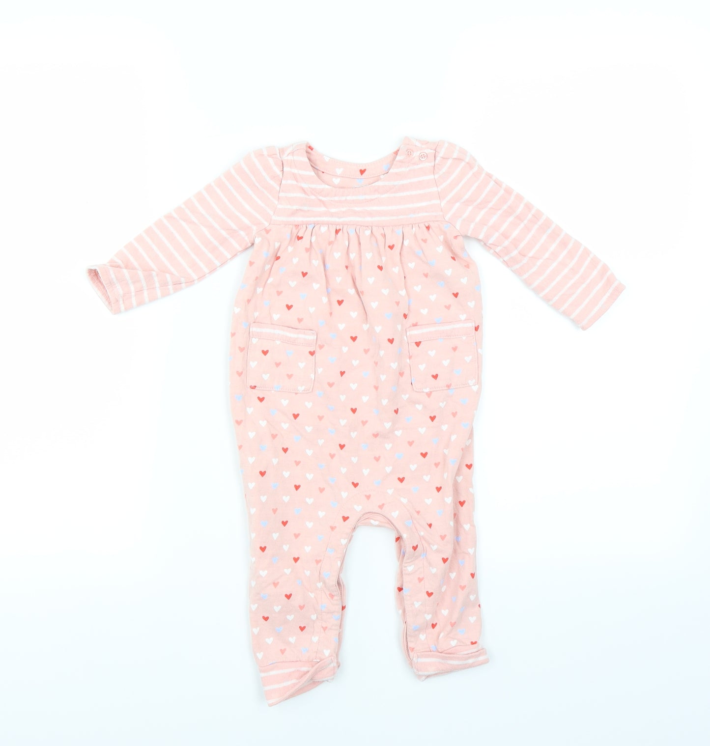 Gap Baby Pink   Babygrow One-Piece Size 6-9 Months  - heart pattern