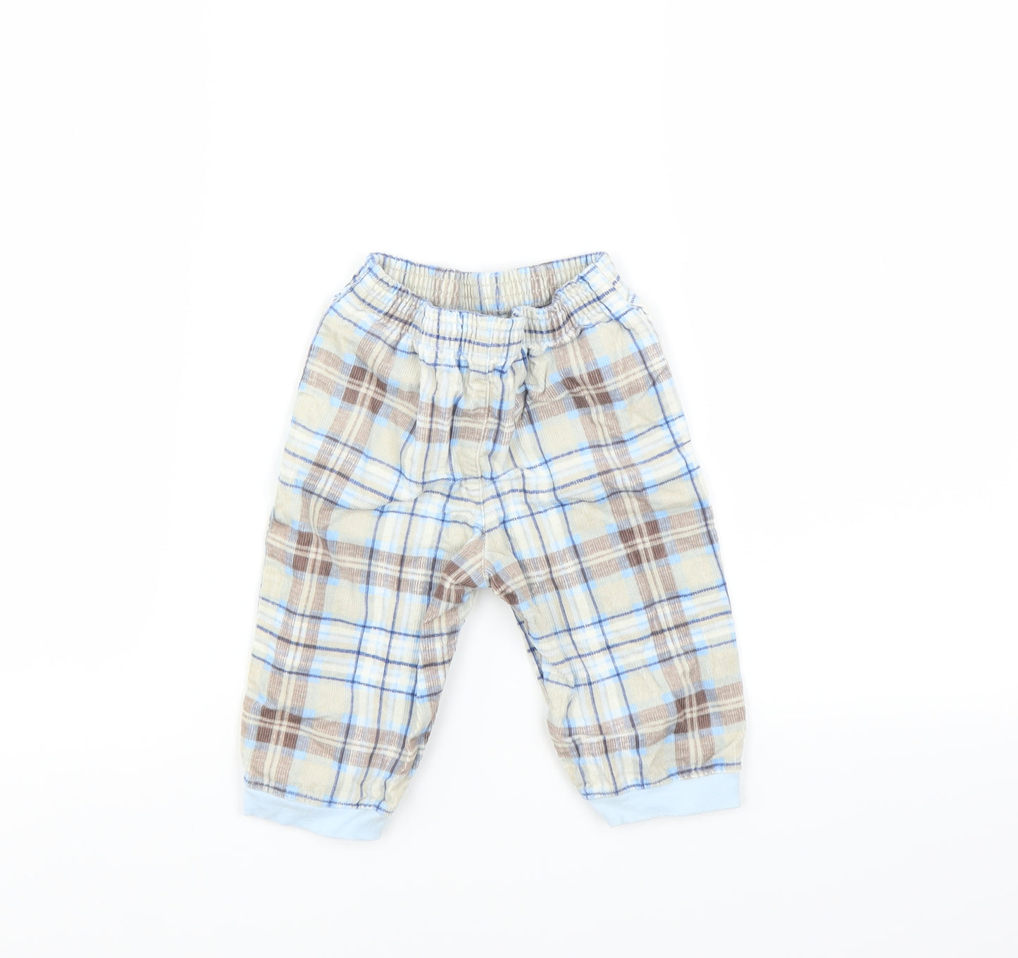 George Baby Blue Plaid  Jogger Trousers Size 6-9 Months