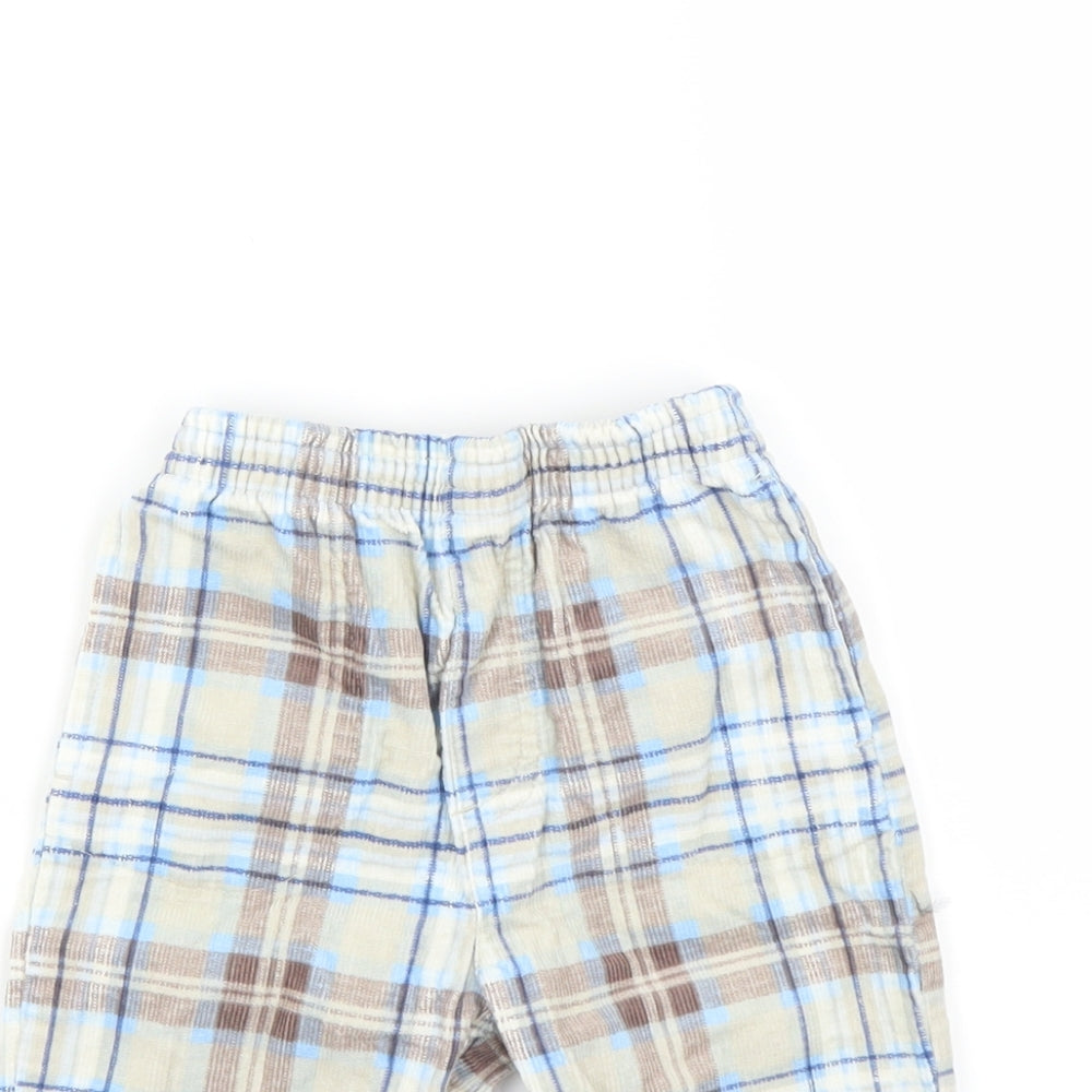 George Baby Blue Plaid  Jogger Trousers Size 6-9 Months