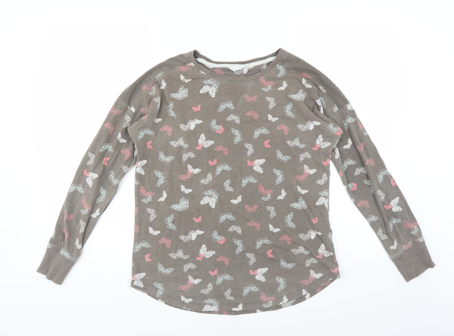 Marks and Spencer Womens Brown Solid  Top Pyjama Top Size 12  - BUTTERFLIES