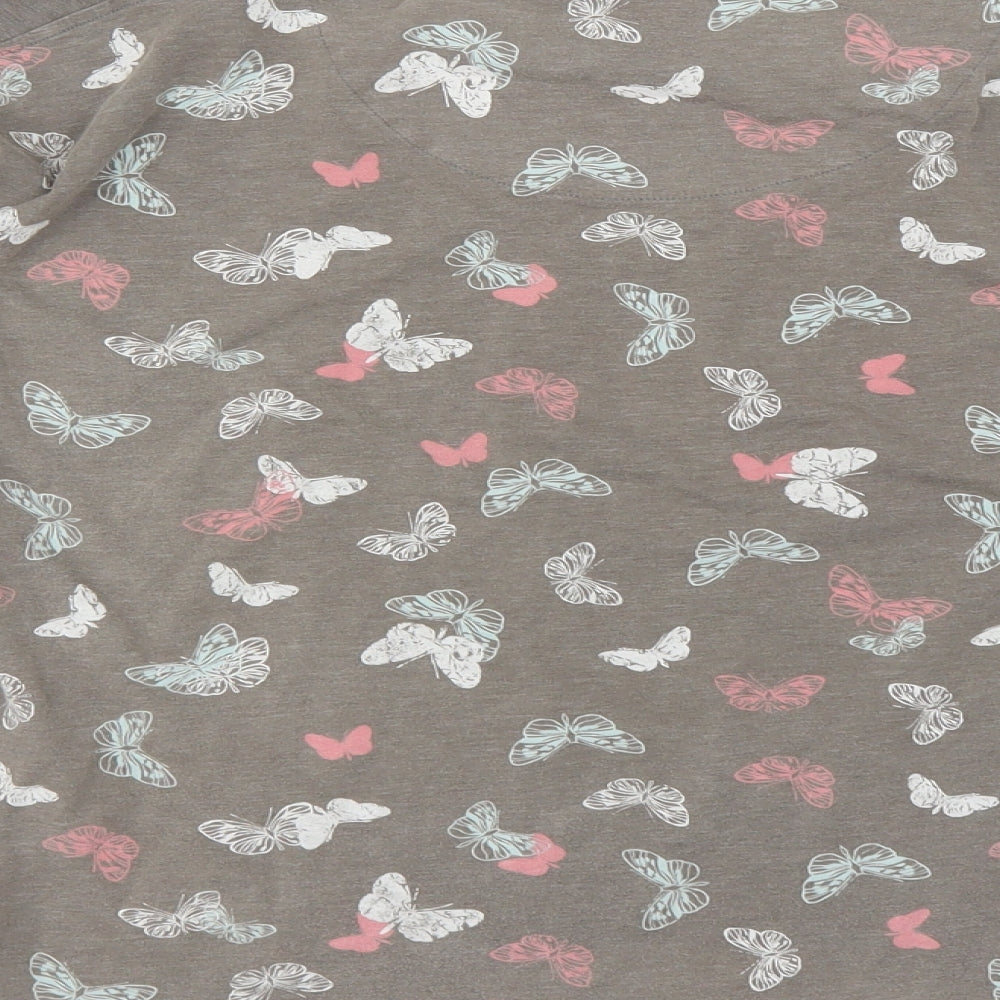 Marks and Spencer Womens Brown Solid  Top Pyjama Top Size 12  - BUTTERFLIES