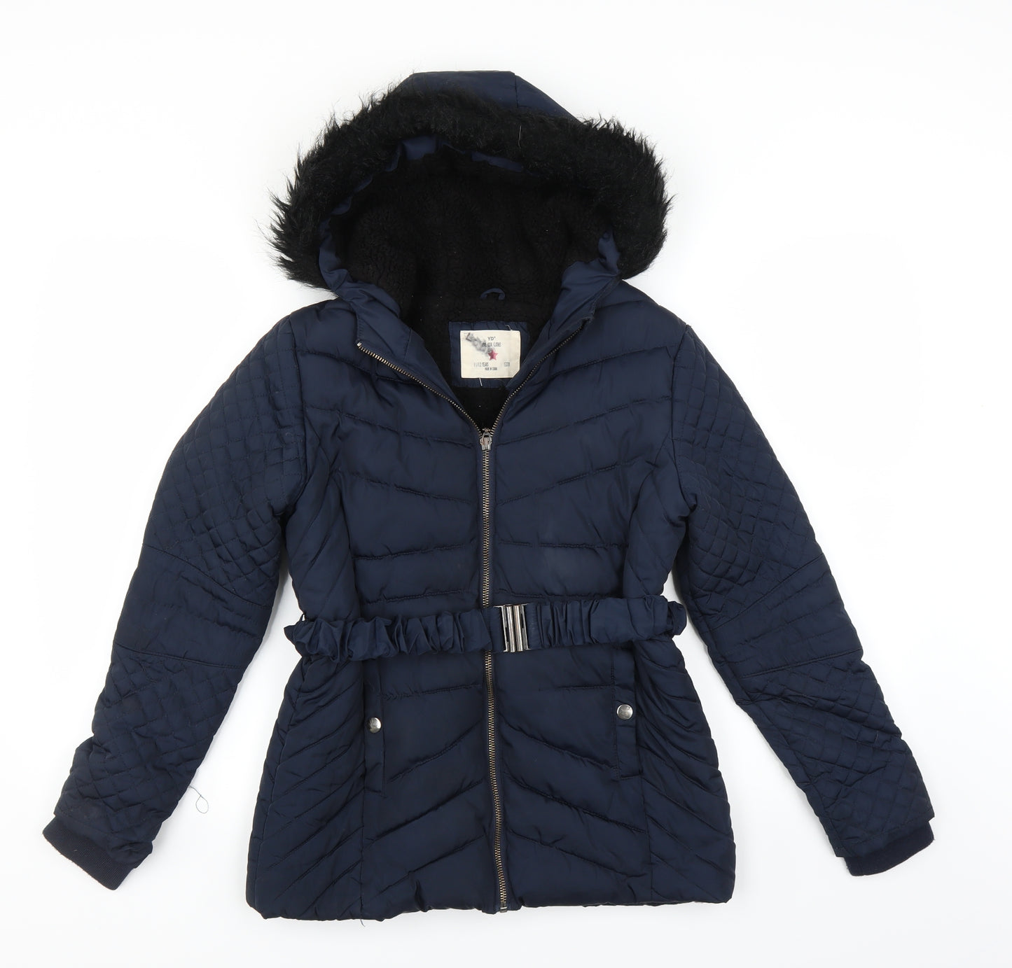 YD Girls Blue   Quilted Coat Size 11-12 Years