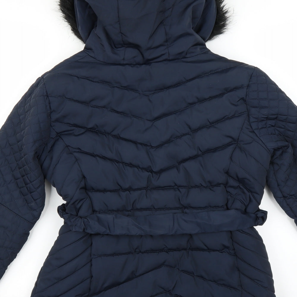 YD Girls Blue   Quilted Coat Size 11-12 Years