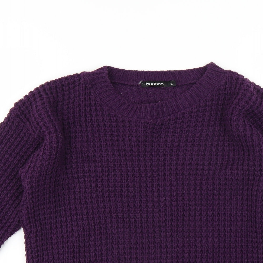 Boohoo Womens Purple   Pullover Jumper Size S