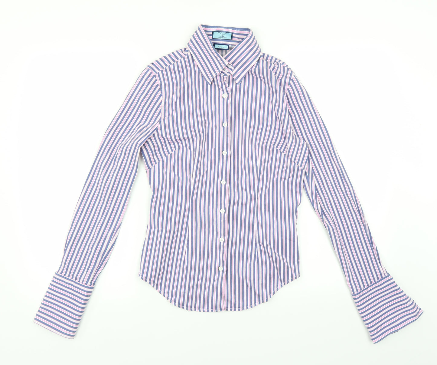 Hawes & Curtis Womens Purple Striped  Basic Button-Up Size 10