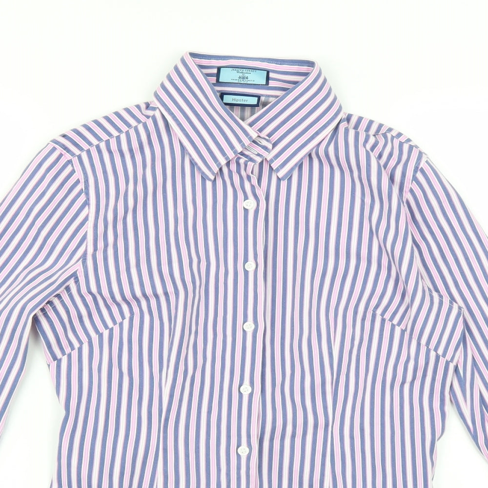 Hawes & Curtis Womens Purple Striped  Basic Button-Up Size 10