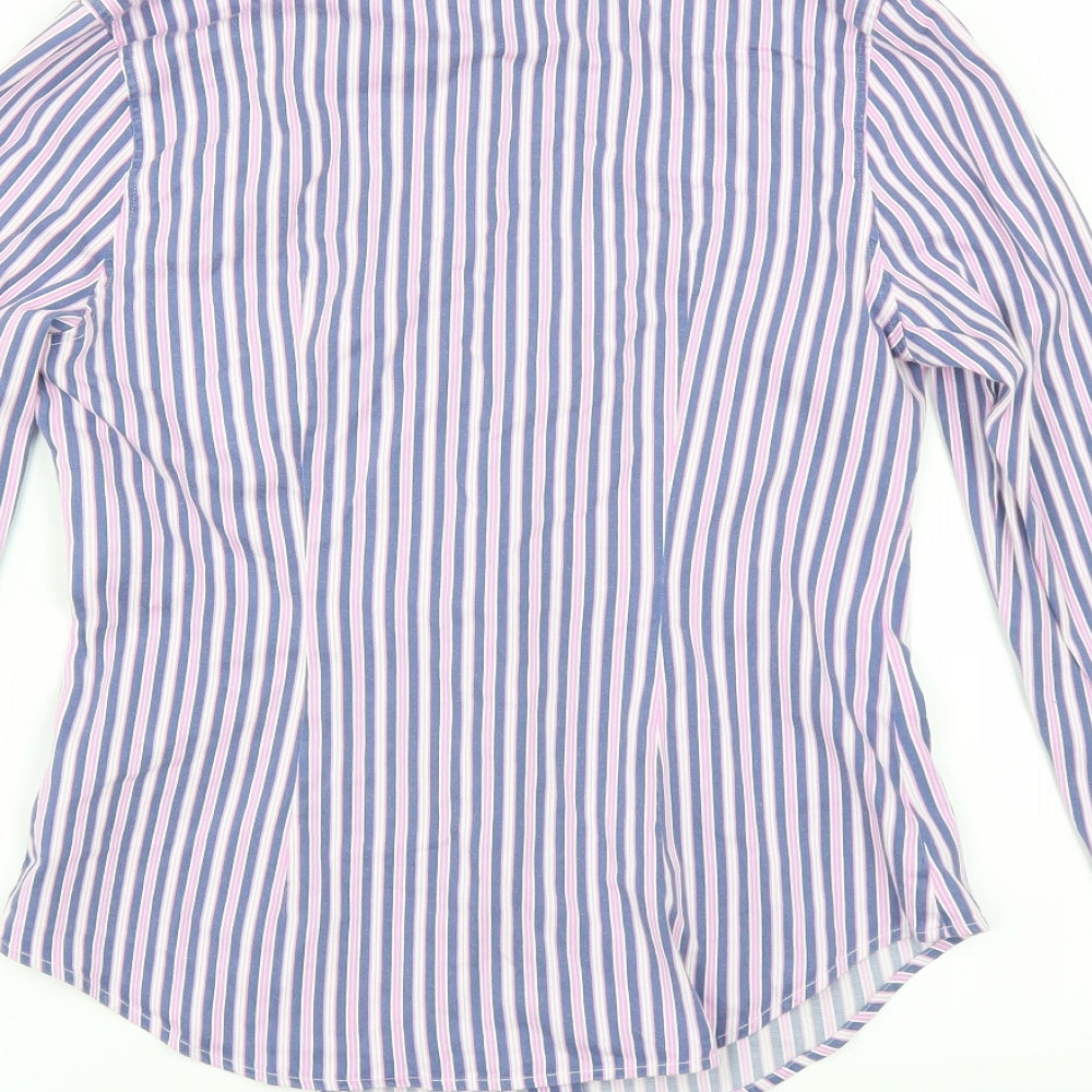 Hawes & Curtis Womens Purple Striped  Basic Button-Up Size 10